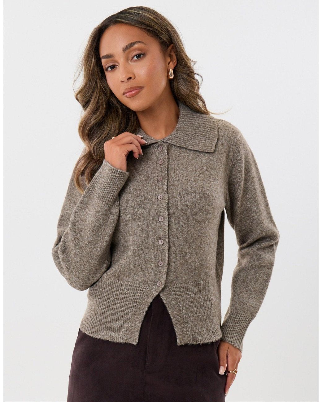 Threadbare Gray Polo Button Up Cardigan