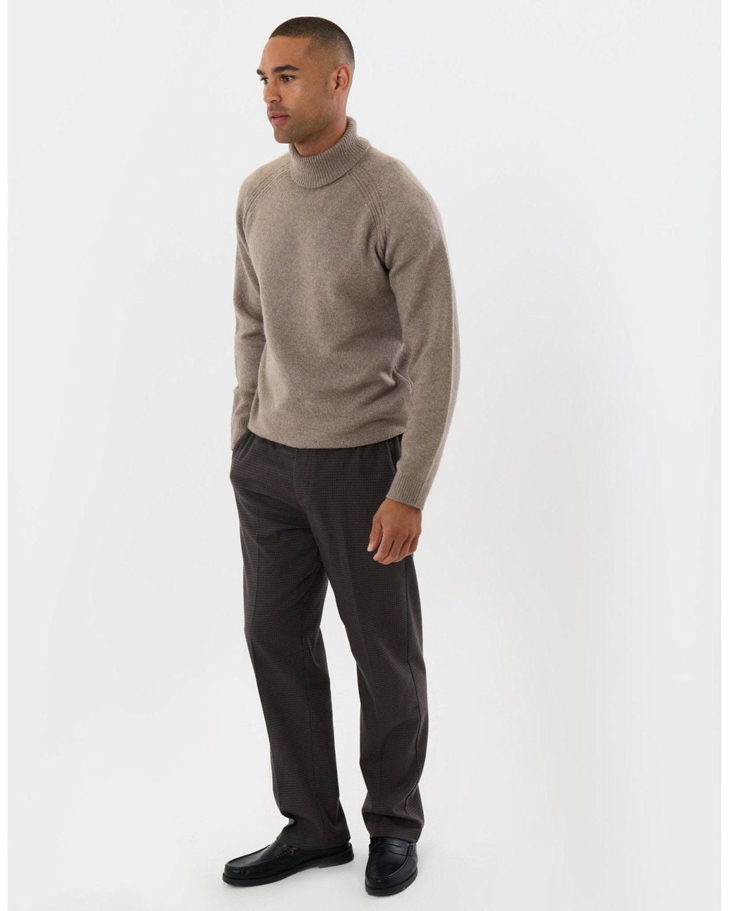 Threadbare Gray Raglan Sleeve Roll Neck Jumper for men