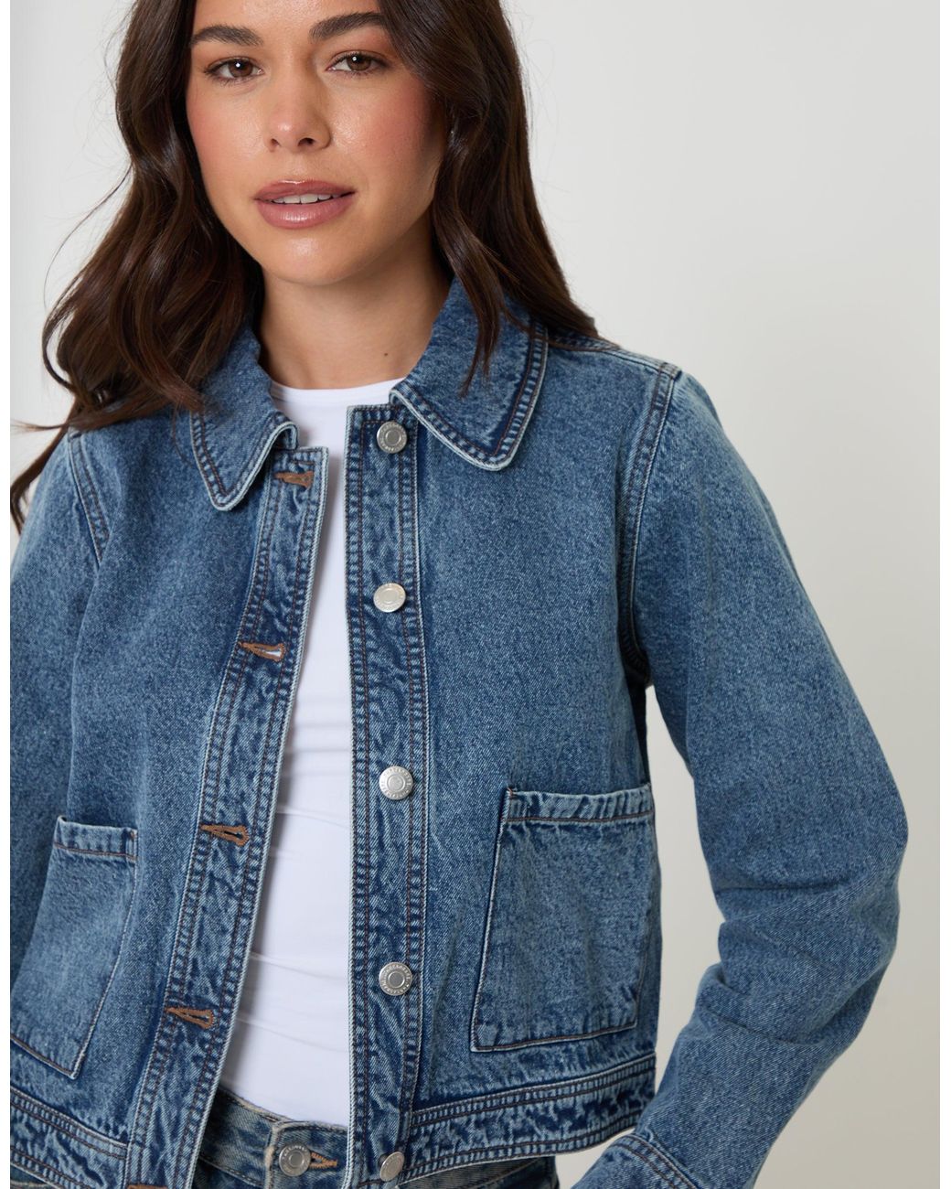 Threadbare Blue Denim Jacket With Patch Pockets
