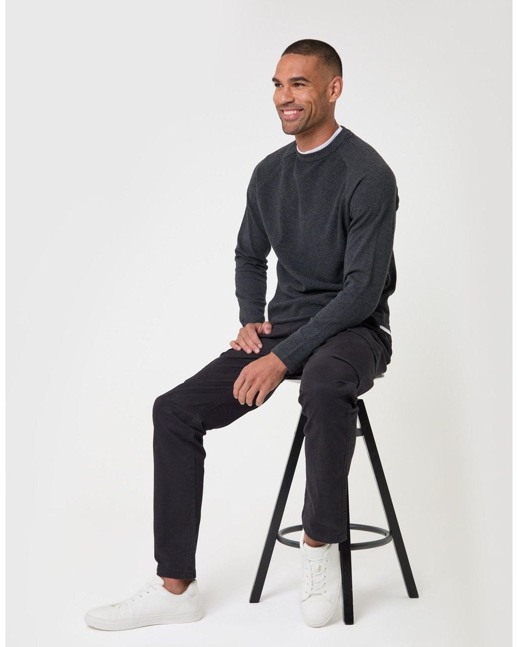 Threadbare Black The Everyday Slim Fit Cargo Trousers for men