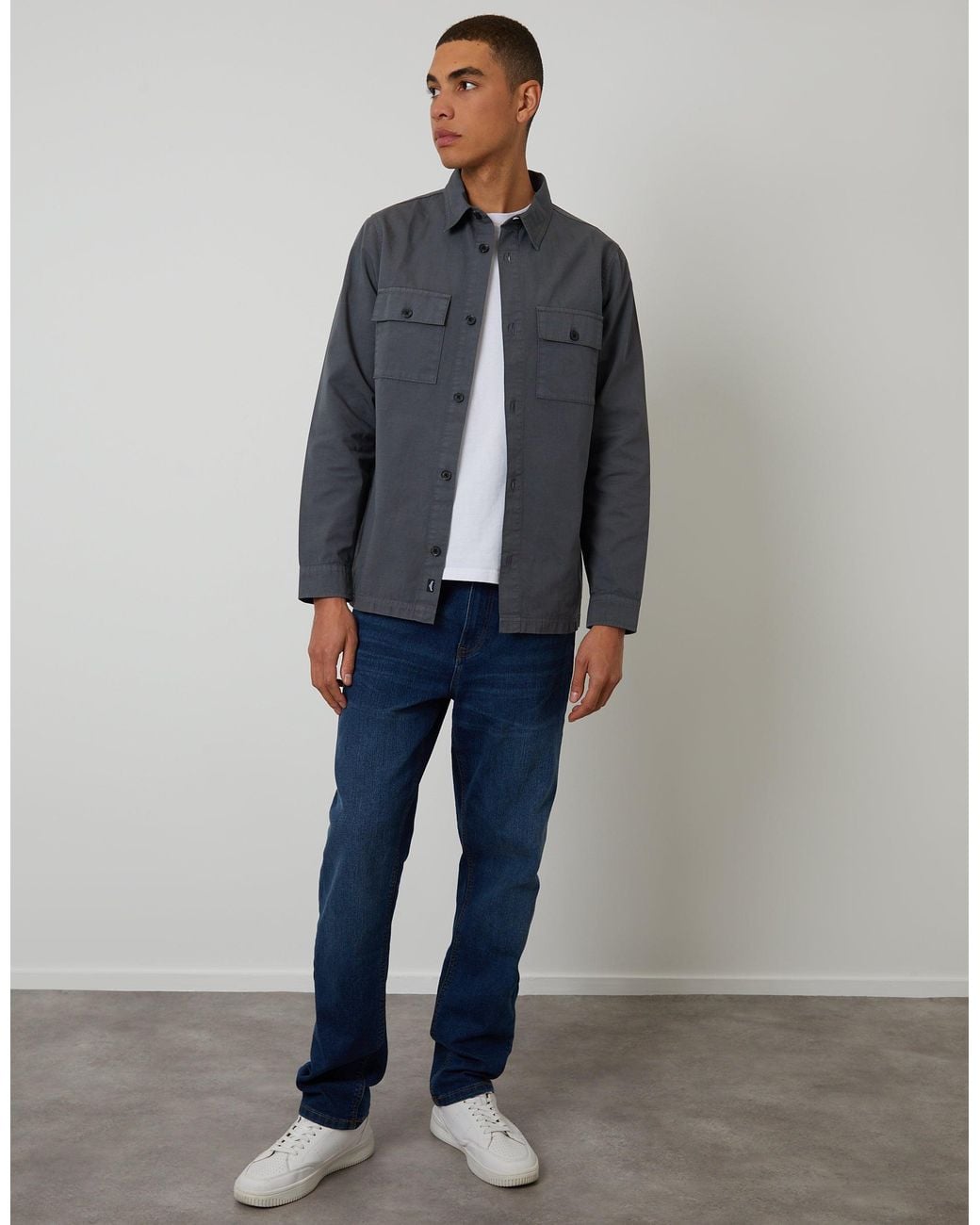 Threadbare Blue Lightweight Shacket for men