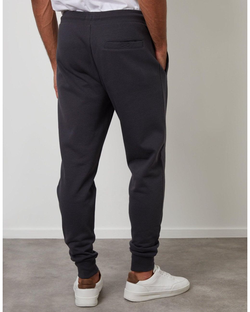 Threadbare Blue Regular Fit Cotton Rich Joggers for men