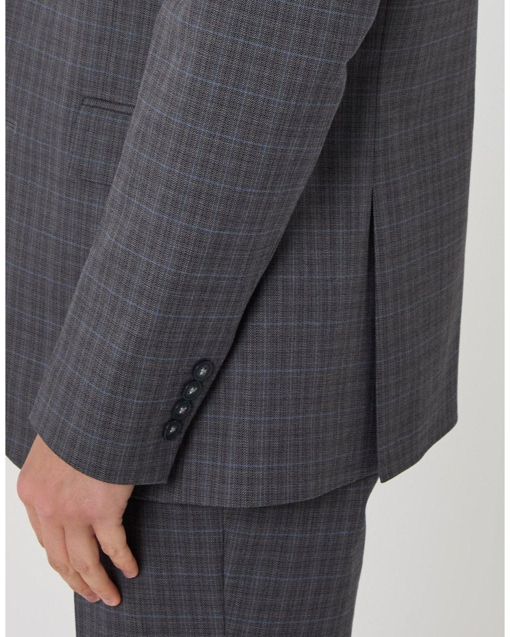 Threadbare Black Tailored Fit Cotton Rich Blazer for men