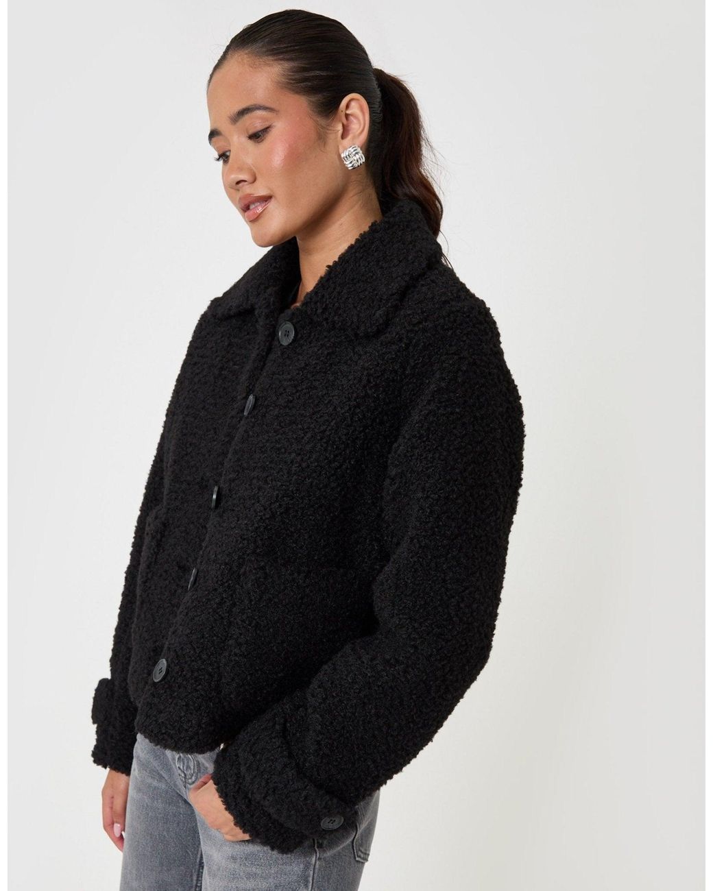 Threadbare Black Borg Cropped Jacket