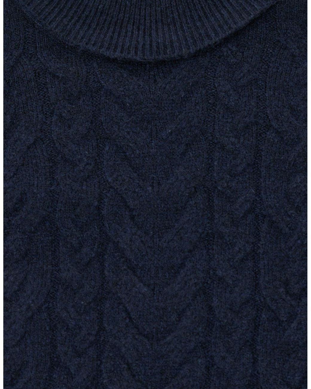 Threadbare Blue Cable Knit Roll Neck Jumper for men