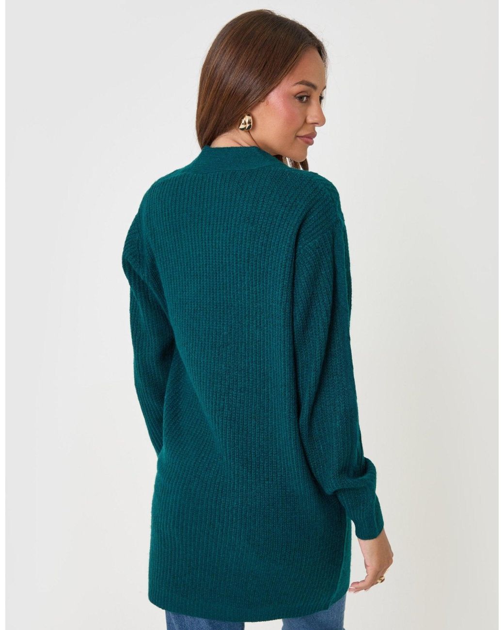 Threadbare Blue Cable Knit Open Cardigan