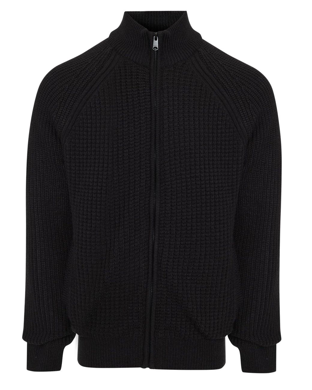 Threadbare Black Zip Up Microfleece Lined Cardigan for men