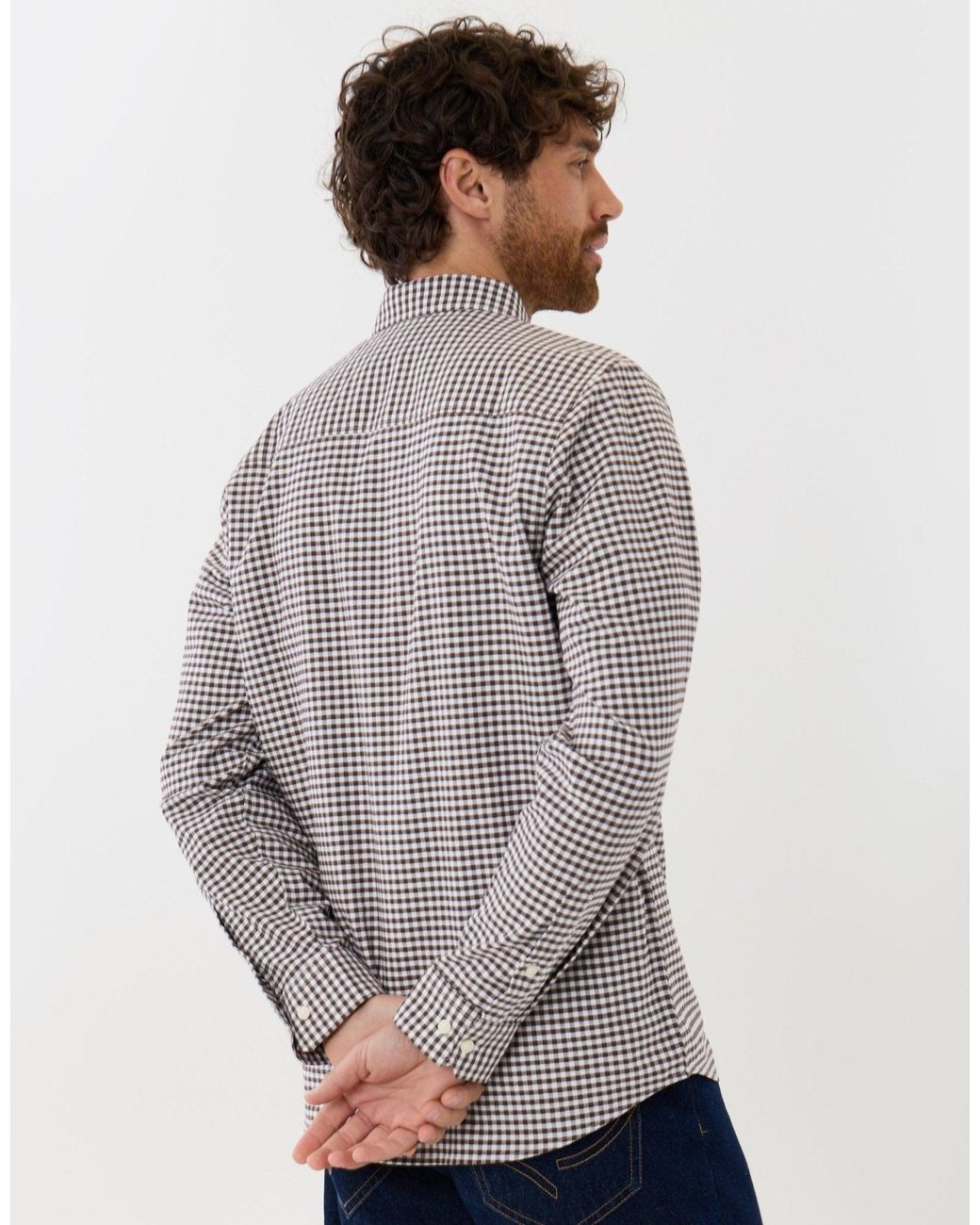 Threadbare Gray Regular Fit Cotton Oxford Shirt for men