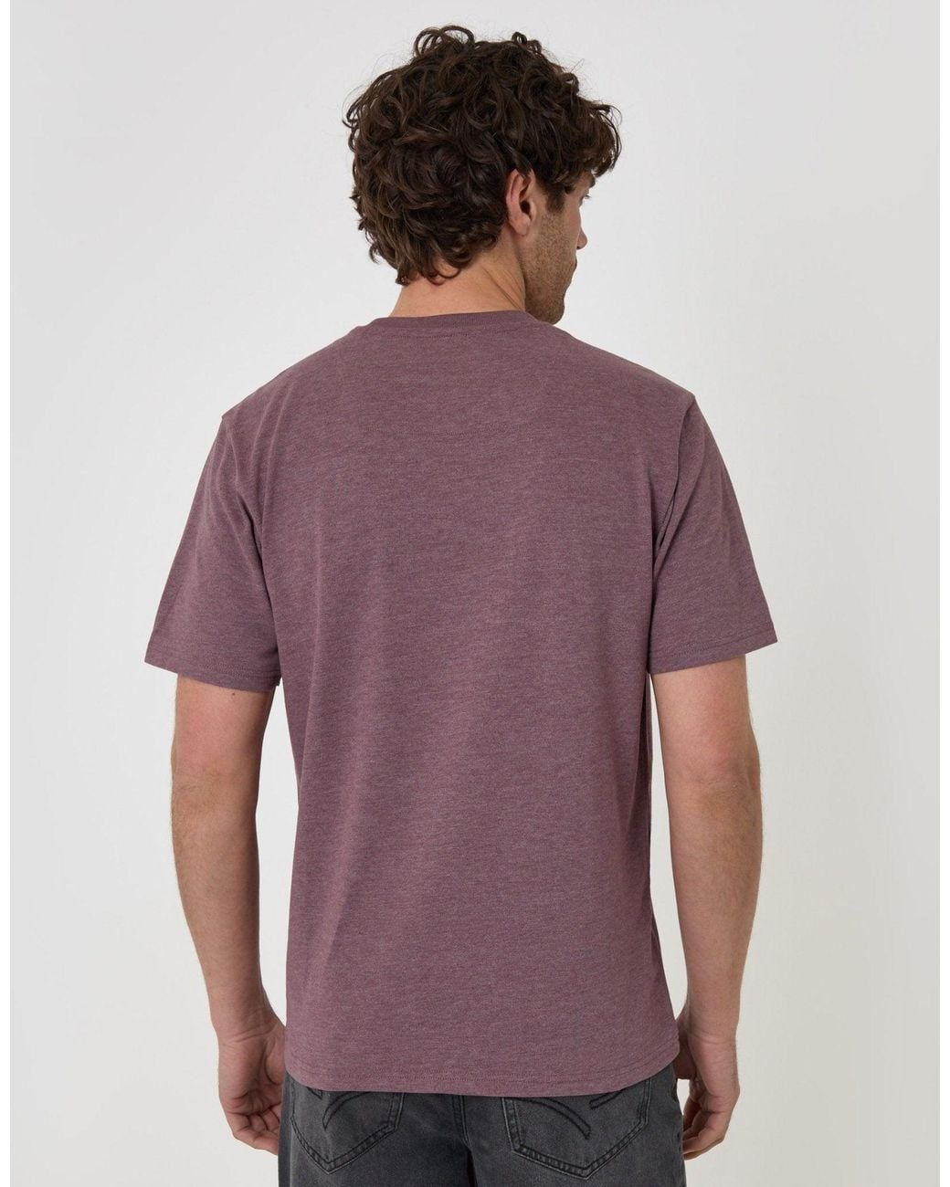 Threadbare Purple Peached Crew Neck T-Shirt for men
