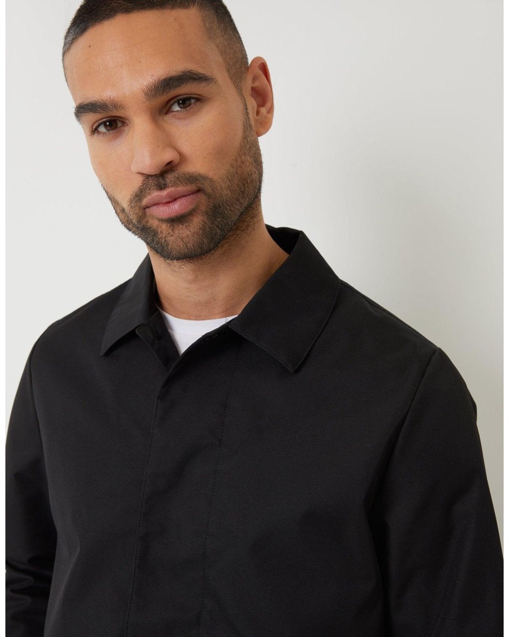 Threadbare Black The Ultimate Showerproof Mac for men