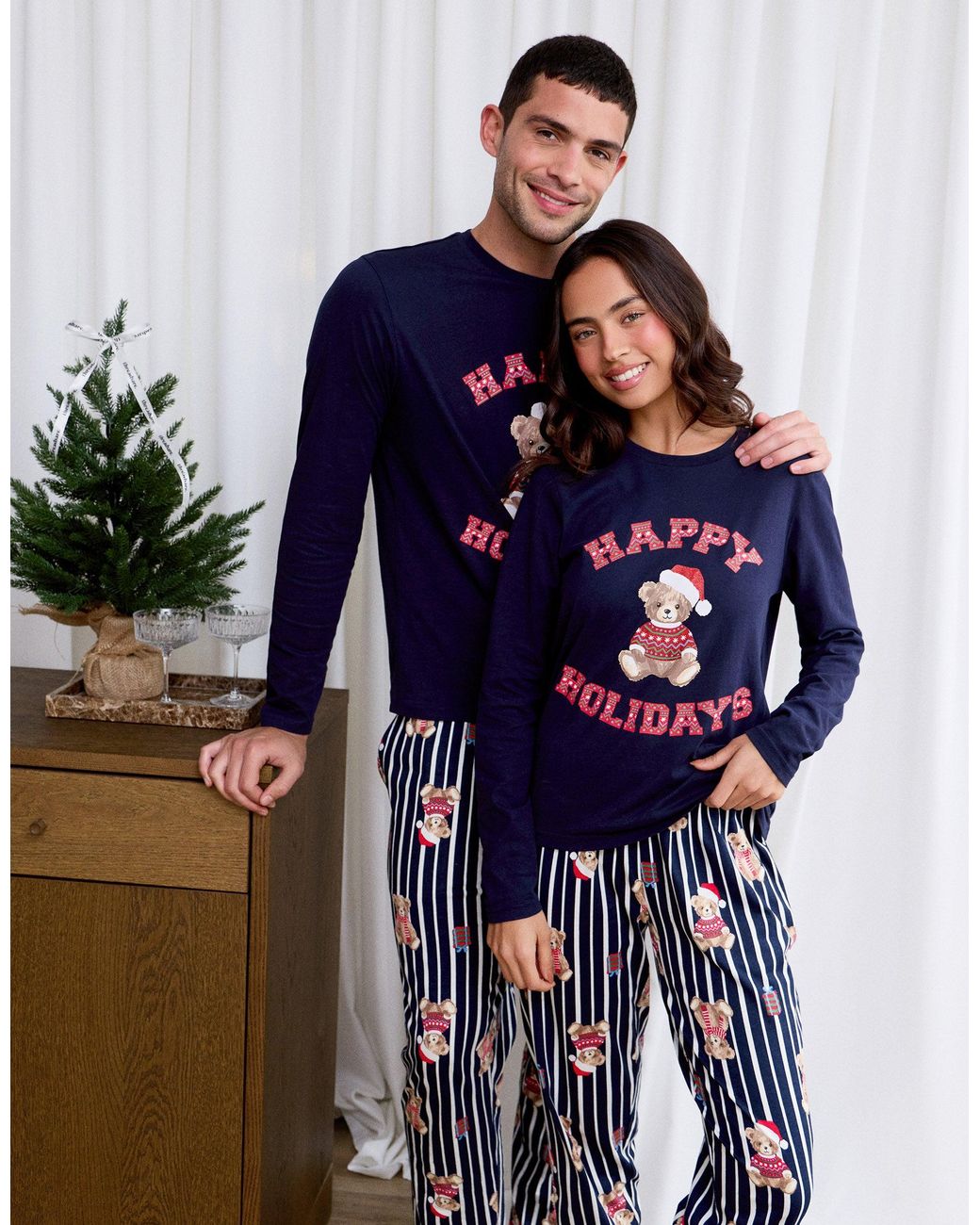 Threadbare Blue Teddy Bear Pyjama Set for men