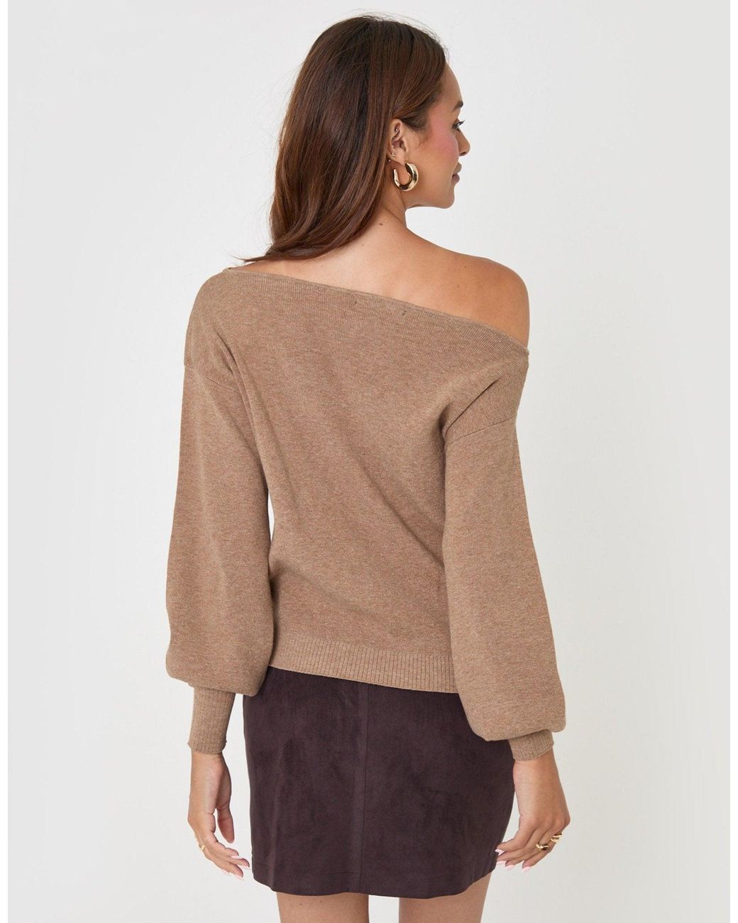 Threadbare Natural The Signature Soft Slash Neck Jumper