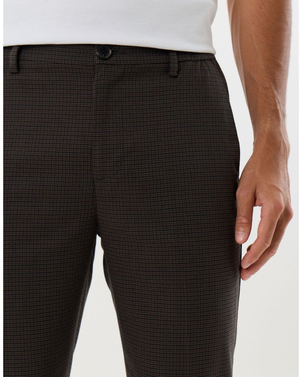 Threadbare White Straight Leg Tailored Trousers for men