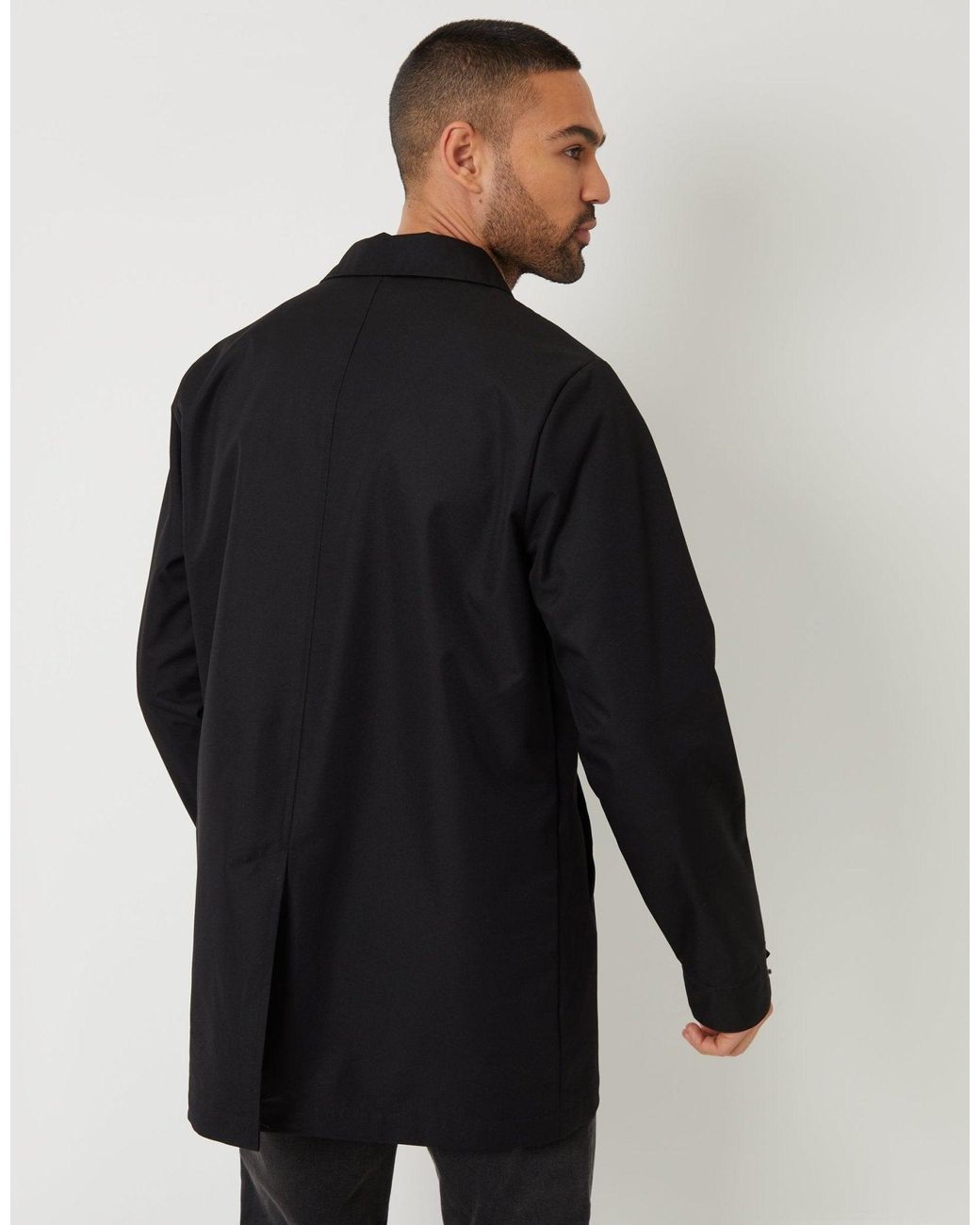 Threadbare Black The Ultimate Showerproof Mac for men
