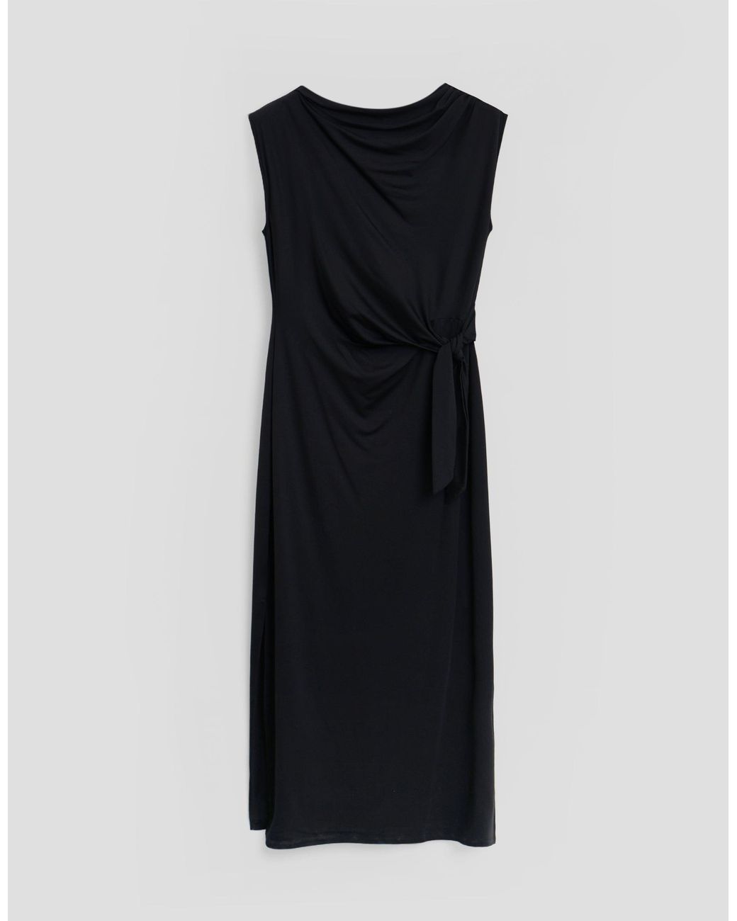 Threadbare Blue Twist Detail Slash Neck Maxi Dress