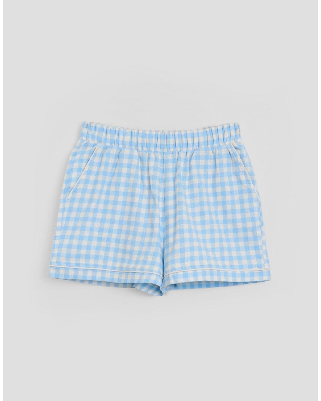 Threadbare White Cotton Vest & Flannel Shorts Pyjama Set