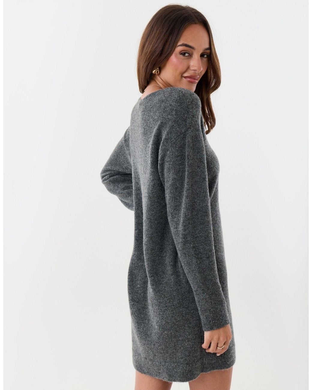 Threadbare Black Knitted V Neck Mini Dress