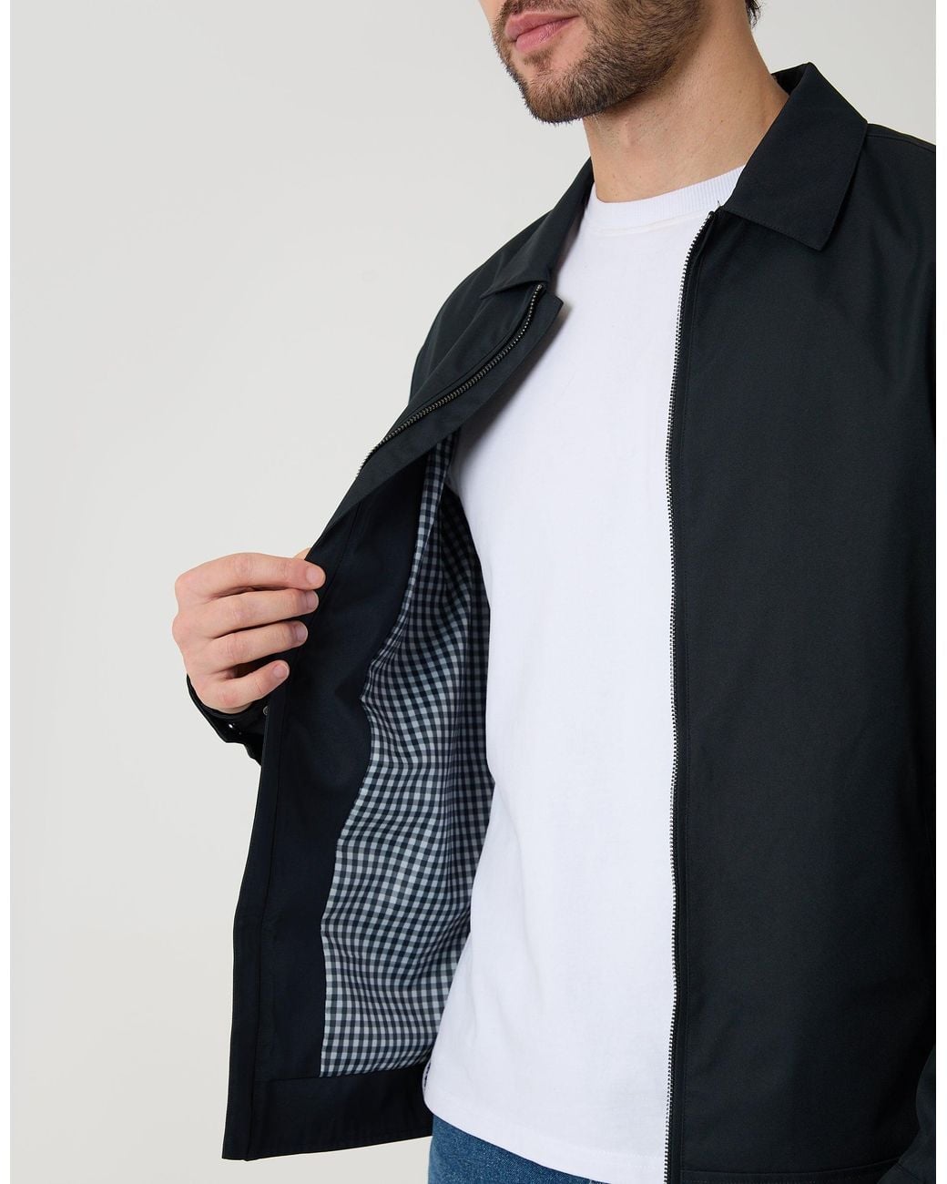 Threadbare Blue Showerproof Lightweight Collared Zip Through Jacket for men