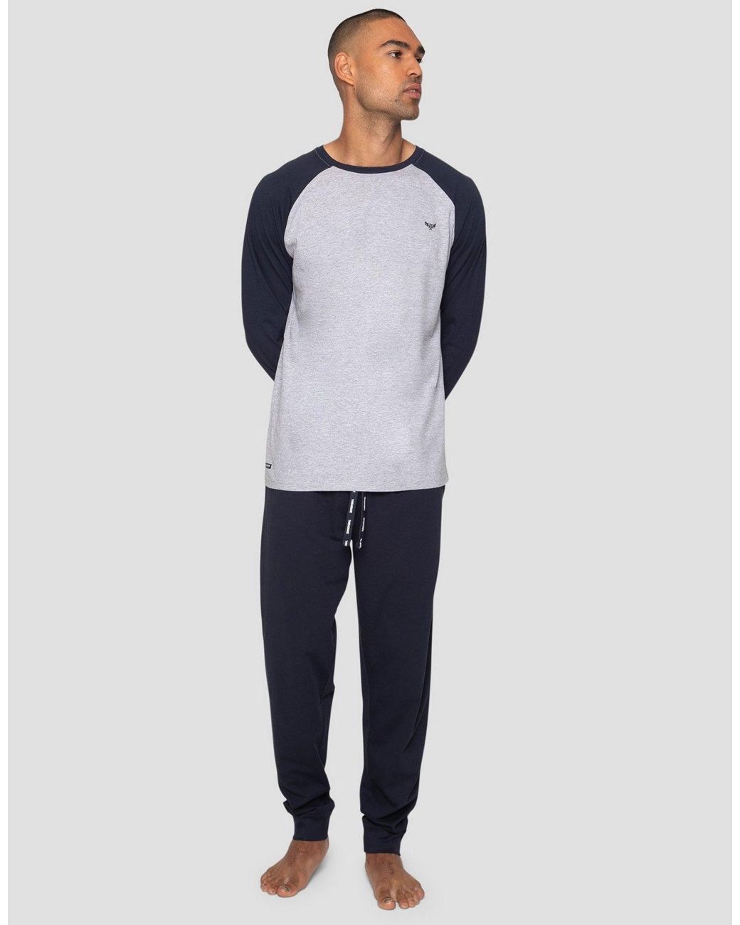 Threadbare Blue The Ultimate Long Sleeve Pyjama Set for men