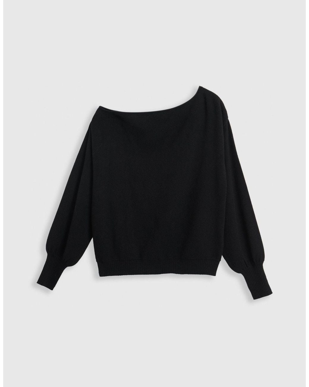 Threadbare Black The Signature Soft Slash Neck Jumper