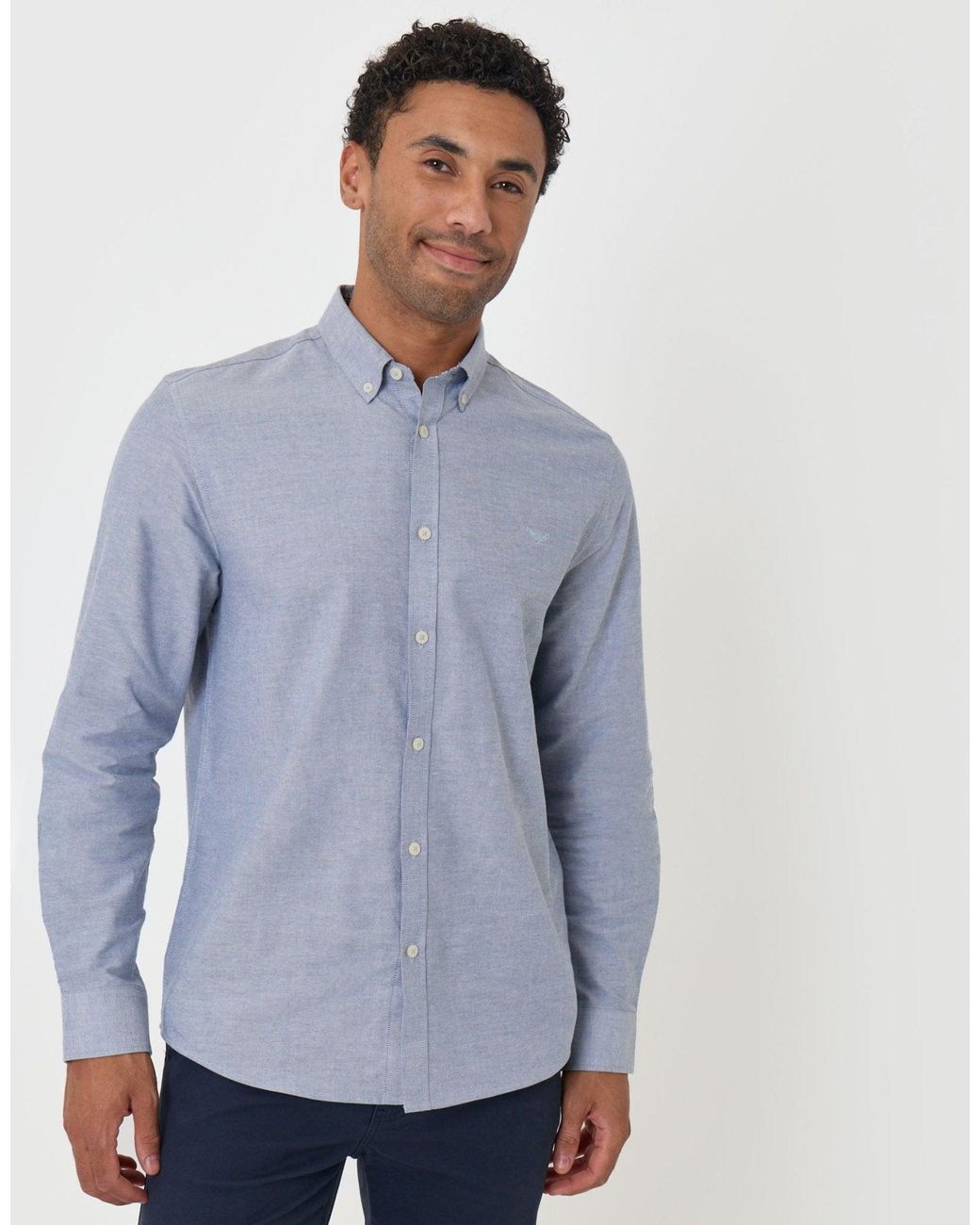 Threadbare Blue The Classic Cotton Oxford Shirt for men