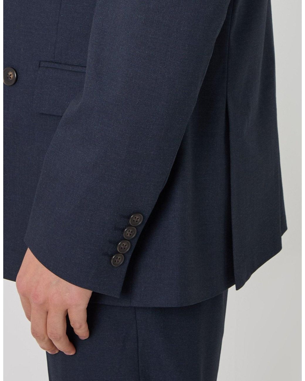 Threadbare Blue Tailored Fit Double Breasted Blazer for men