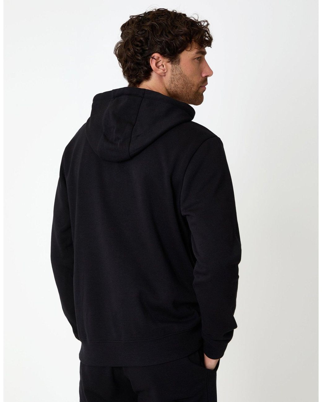Threadbare Blue The Essential Cotton Rich Overhead Hoodie for men