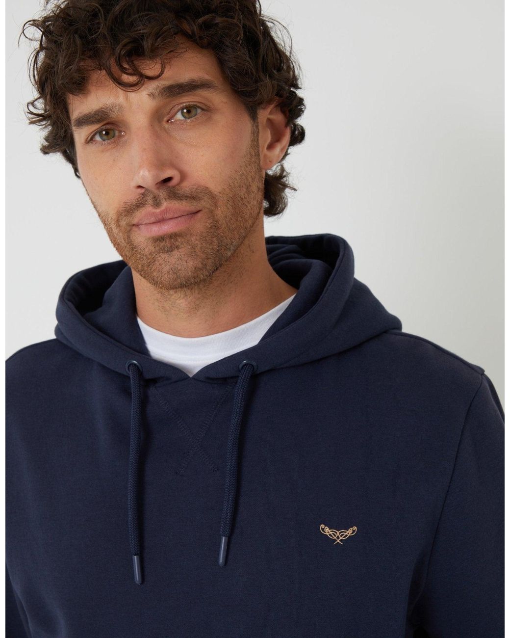 Threadbare Blue The Essential Cotton Rich Overhead Hoodie for men
