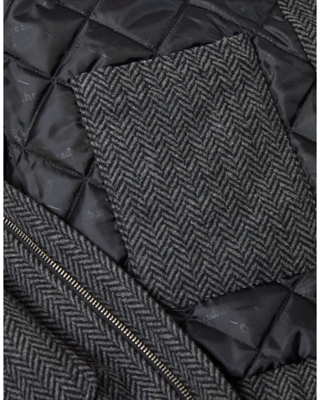 Threadbare Blue Herringbone Faux Wool Collared Jacket for men