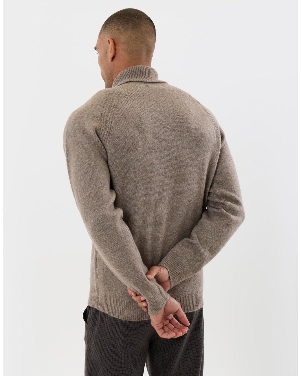 Threadbare Gray Raglan Sleeve Roll Neck Jumper for men
