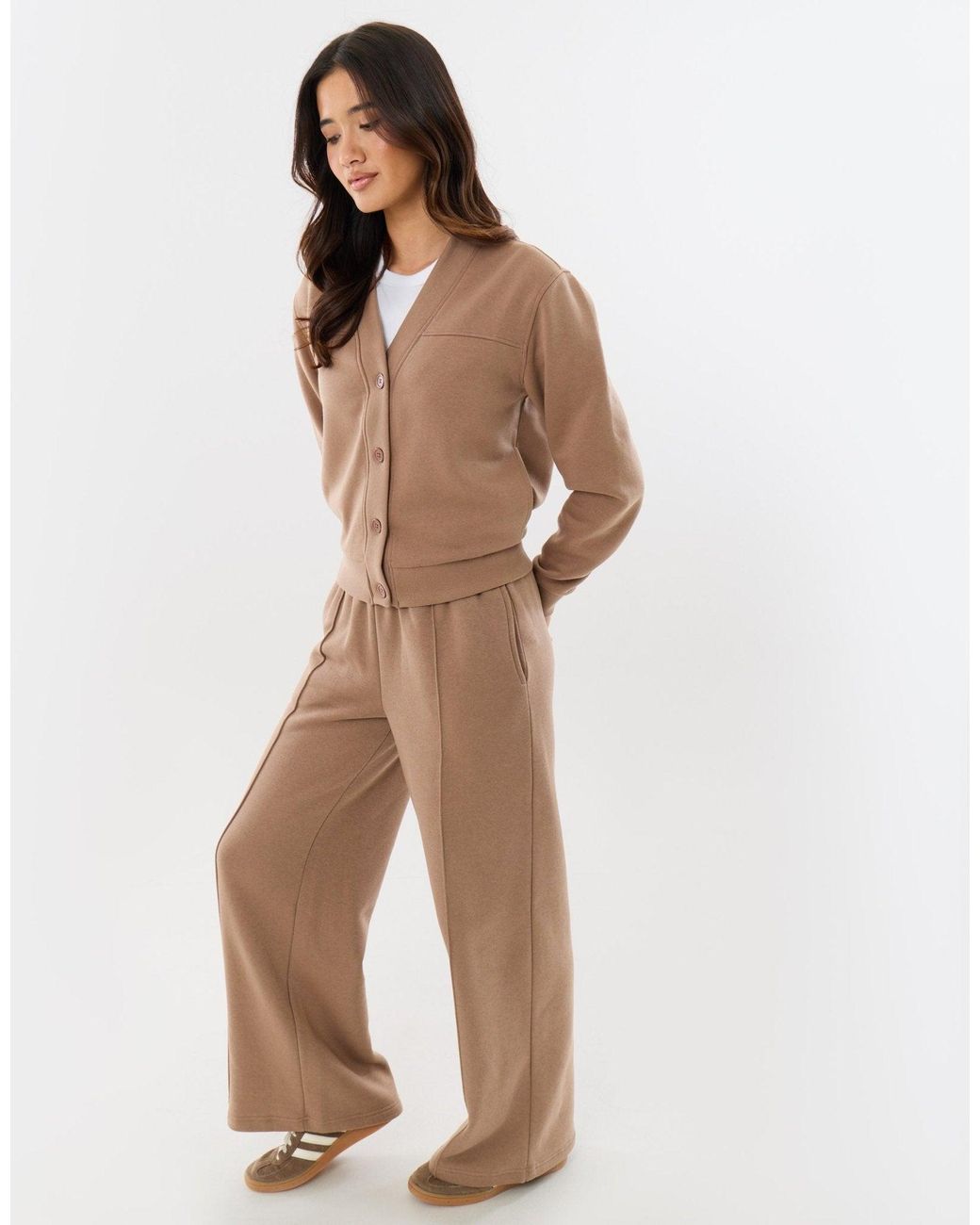 Threadbare Natural Petite Cardigan & Jogger Sweat Set