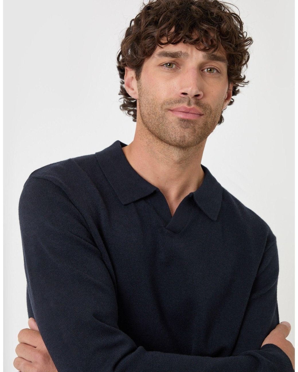Threadbare Blue Super Soft Trophy Neck Sweatshirt for men
