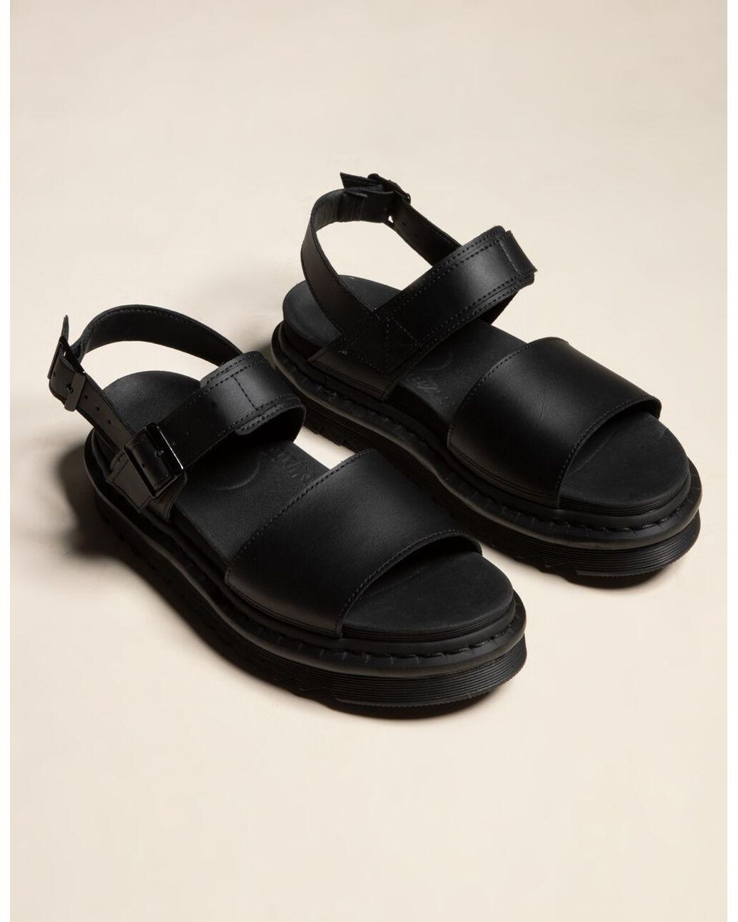 Dr. Martens Leather Voss Womens Black Sandals - Lyst