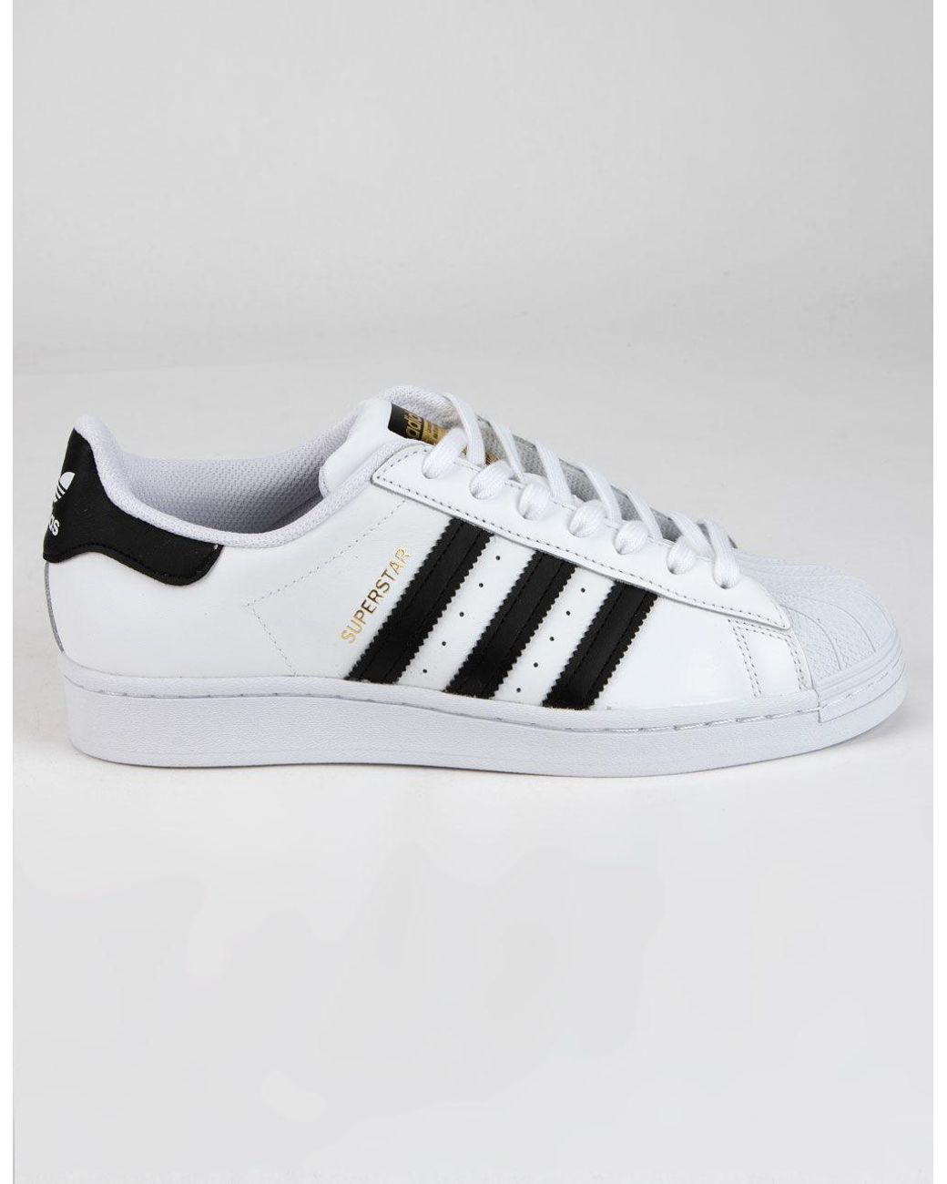 adidas Leather Superstar Shoes in White/Black (White) - Lyst