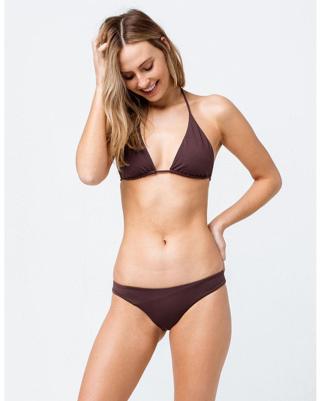 Volcom Womens Juniors Simply Seamless Triangle Bikini Top