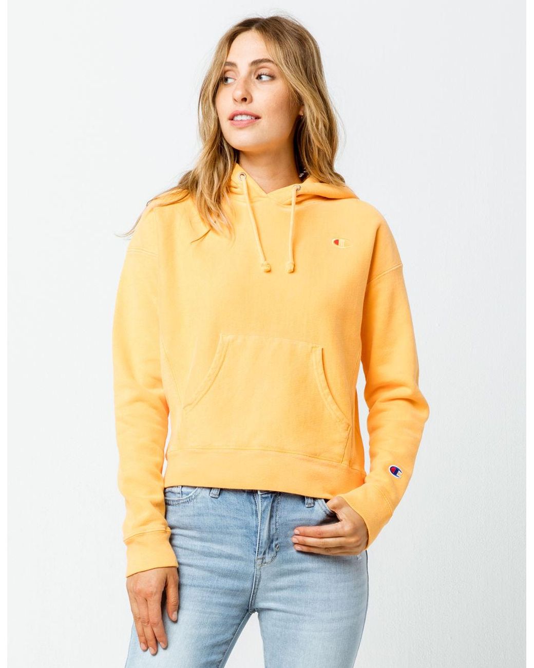 champion sweatshirt womens yellow