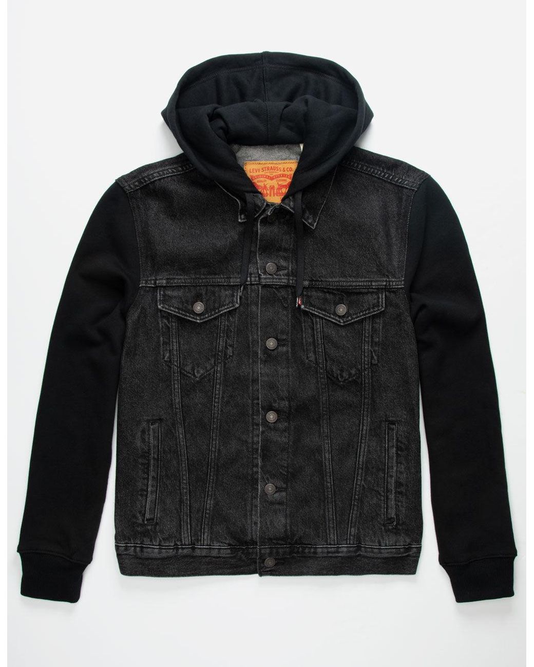 black levi jacket with fur