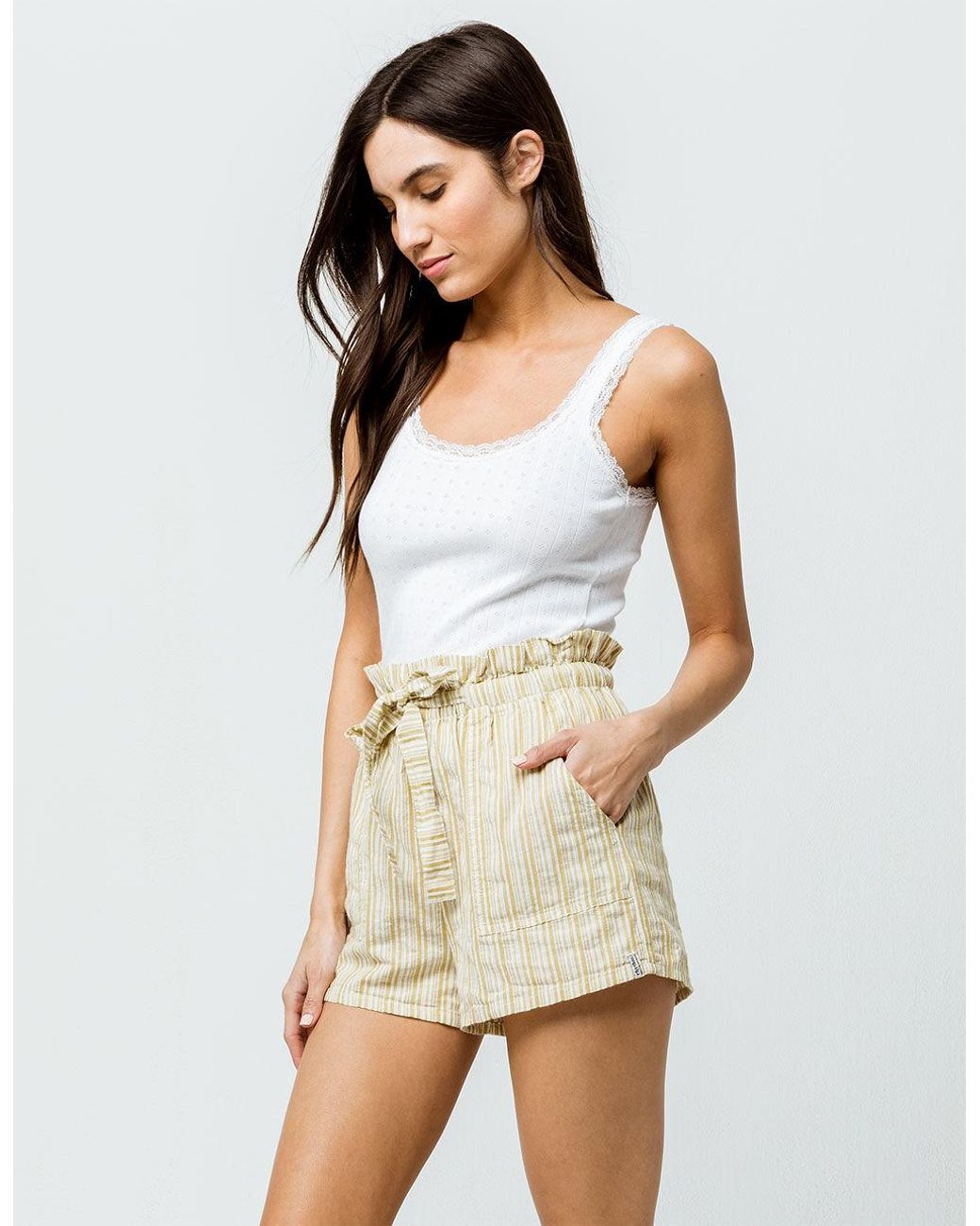 Rhythm Cotton Jamaica Womens Shorts in Light Gold (Metallic) Lyst