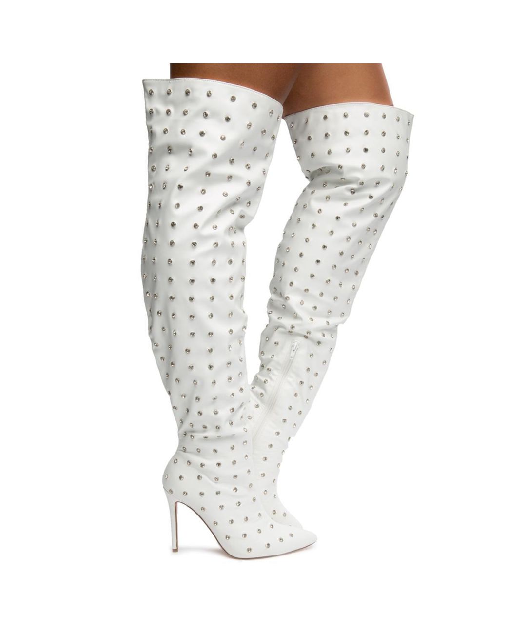 rhinestone thigh boots