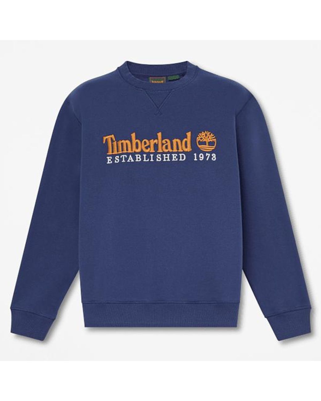 Timberland Blue Established 1973 Embroidered Logo Crew Sweatshirt For for men