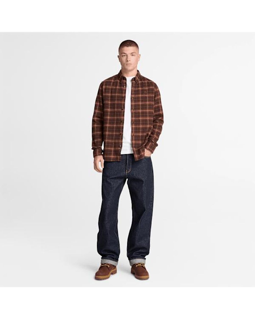 Timberland Brown Flannel Check Regular Shirt For for men
