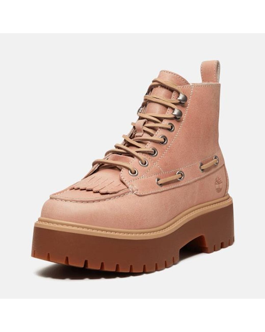Timberland Brown Stone Street Platform Kiltie Boot For