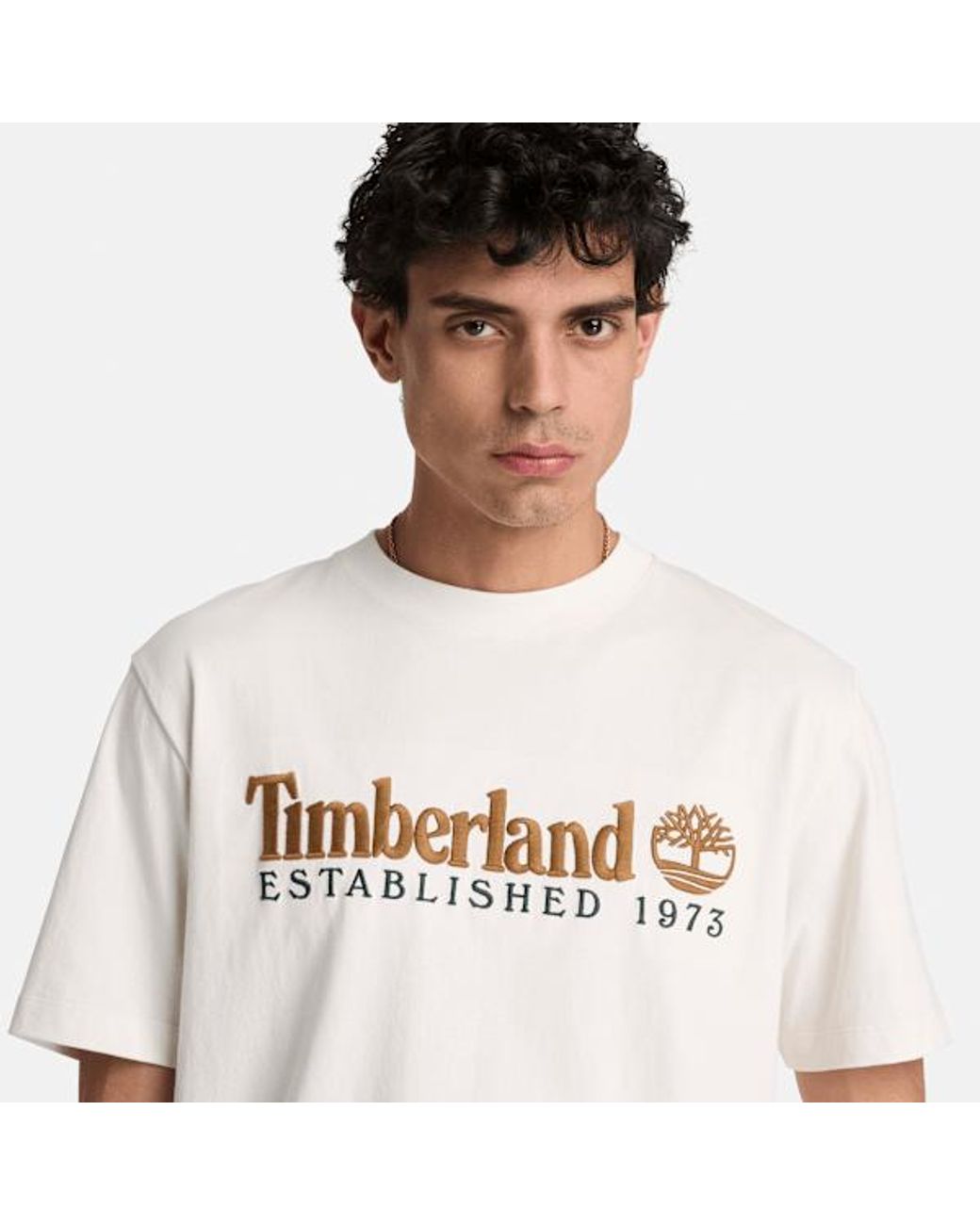 Timberland White Established 1973 Embroidered Short-Sleeve T-Shirt For for men
