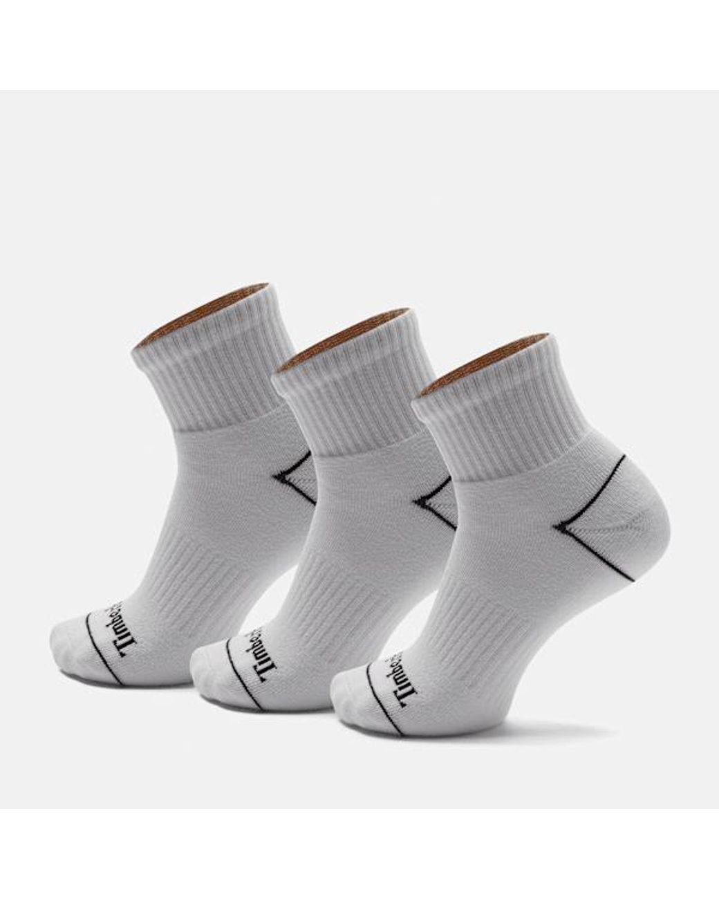 Timberland Gray Bowden 3-Pack Full Cushion Quarter Sock