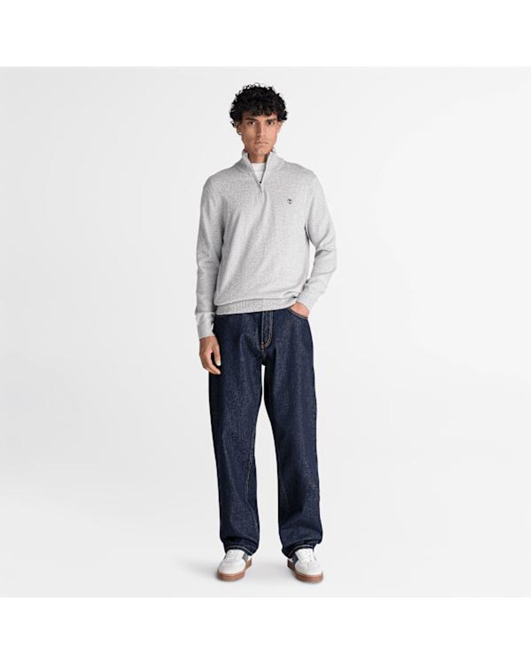 Timberland White Williams River Cotton Quarter-Zip Jumper For for men
