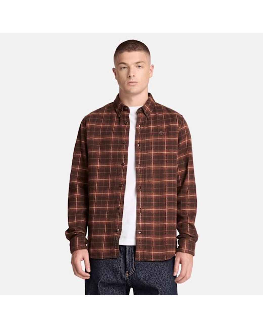 Timberland Brown Flannel Check Regular Shirt For for men