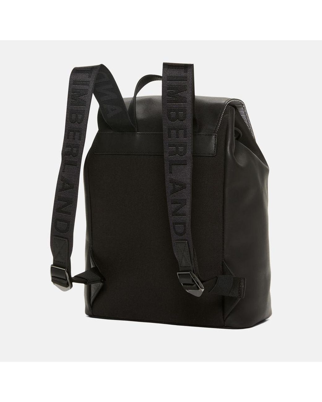 Timberland Leather Top-flap Backpack in Black | Lyst UK