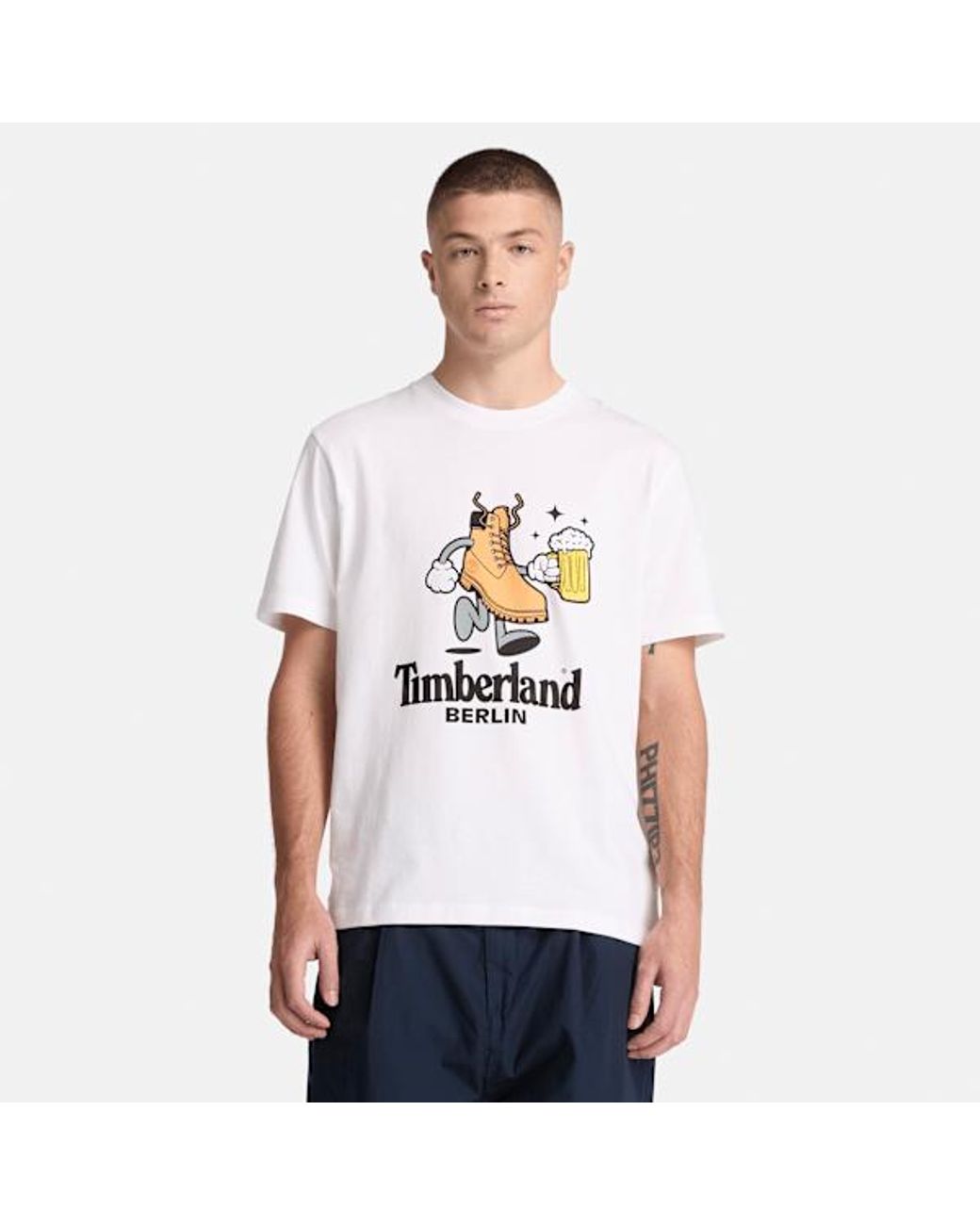 Timberland White All Gender Berlin Short-Sleeve T-Shirt