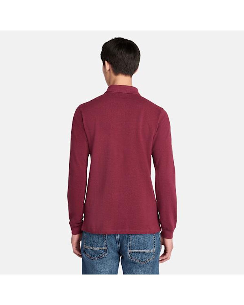 Timberland Purple Millers River Long-Sleeve Pique Polo For for men