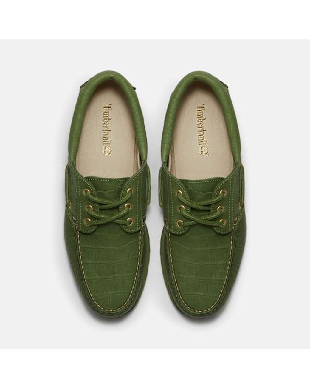 Timberland Green All Gender Authentic 3-Eye Lug Handsewn Boat Shoe